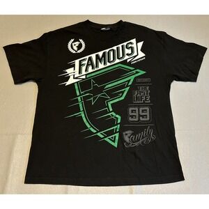 Famous Stars and Straps Family The Fast Life 99 T-Shirt Black/Green Two Sided XL